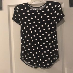 Black and white polka dot top xs